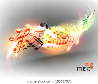 modern conceptual music notes vector design