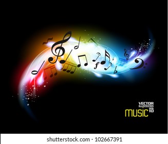 modern conceptual music notes vector design