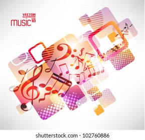 modern conceptual music notes vector design
