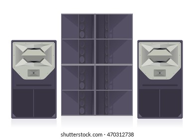 Modern concert loudspeakers. Vector illustration.