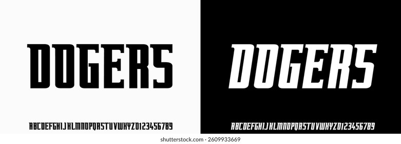 Modern Condensed Bold Font. Regular Italic and Number Typography urban style alphabet fonts for fashion, sport, technology, digital, movie, logo design, vector illustration