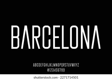 Modern condensed display font vector