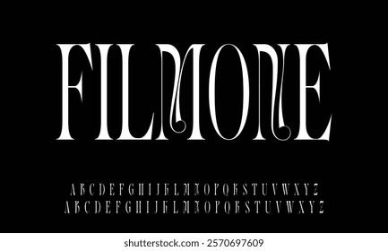 Modern condensed display font vector with ligature