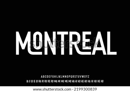 Modern condensed display font vector with ligature