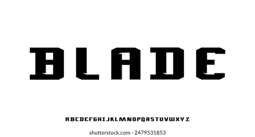 In: Modern Condensed Font. Alphabet Großbuchstaben Typografie urbaner Stil verdichtete Schriftarten für Mode, Sport, Technologie, Digital, Musik, Film, Logo-Design, Vektorillustration