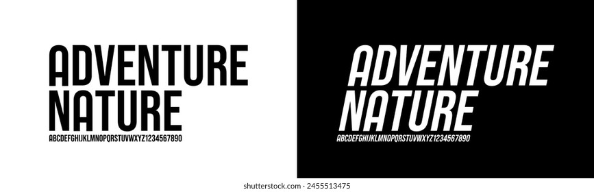 Modern Condensed Font. Alphabet Uppercase and Number Typography urban style condensed fonts for fashion, sport, technology, digital, music, movie, logo design, vector illustration