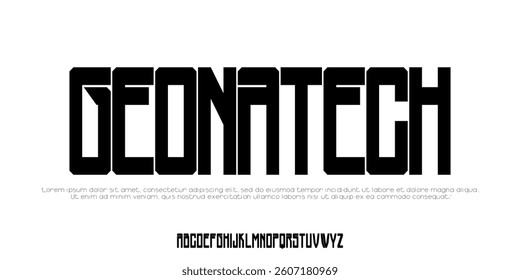 Modern Condensed Font. Bold Regular Italic Uppercase Typography urban style alphabet fonts for fashion, sport, technology, digital, movie, logo design, vector illustration