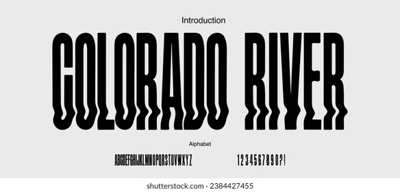 Modern condensed waving vector font