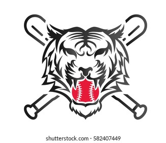 Modern Confidence Animal Sport Illustration Logo - Baseball Tiger Symbol