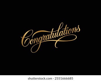 Modern Congratulations Handwritten Lettering, Stylish Congratulations Greeting Sign, reative Congratulations Text Calligraphy