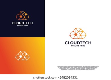 Diseño moderno del logotipo de la nube de la conexión