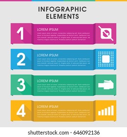 Modern connect infographic template. infographic design with connect icons includes chip, signal, no plug. can be used for presentation, diagram, annual report, web design.