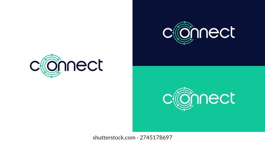 Modern Connect Logo with Abstract Network Symbol