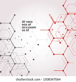 Modern connect molecular structure with hexagon vector elements.