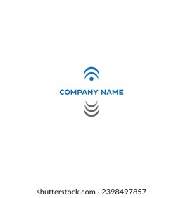 modern connect signal technology vector logo design