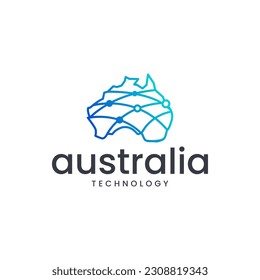 Modern connected Australian map combination logo. It is suitable for use for technology logos.