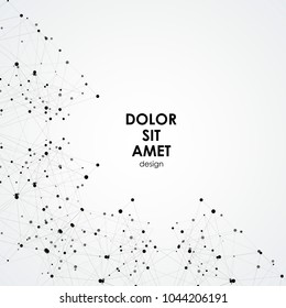 Modern connected background with geometric shapes, lines and dots.