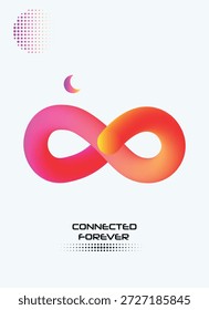 Modern verbunden für immer Zitat Flyer Design mit bunten Flüssigkeit Ewigkeit Zeichen
