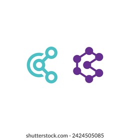 Logotipo C moderno conectado