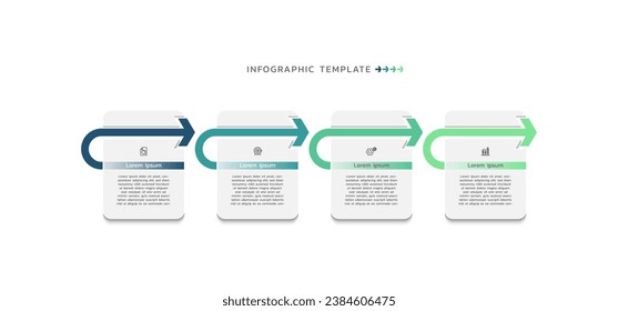 Modernes Verbinden von Infografik-Vorlagendesign mit 4 Schritten