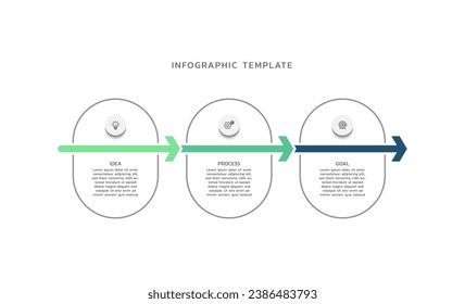 Modern connecting infographic template design with 3 step