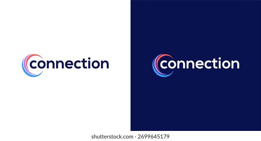 Modern Connection Logo with Abstract Digital Circuitry