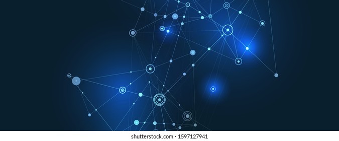 Modern connection with science and technology graphic design background. Vector illustration