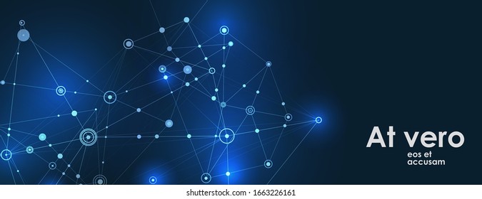 Modern connection with science and technology graphic design background. Vector illustration