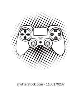 Modern console gamepad pop art