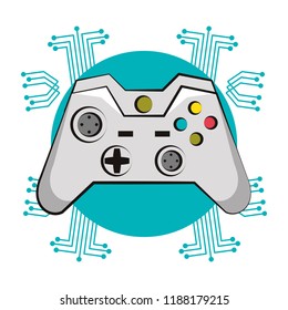 Modern console gamepad techno emblem
