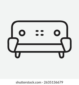 Ícone de Sofá de Console Moderno em Estilo de Arte de Linha Elegante