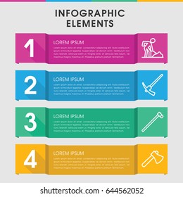 Modern construct infographic template. infographic design with construct icons includes axe, digging man. can be used for presentation, diagram, annual report, web design.