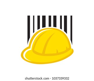 Modern Construction Builder Competency License Barcode Logo In White Isolated Background