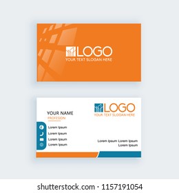 Modern construction building architect business card template or visiting card