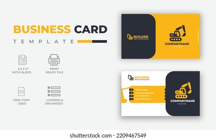 Modern Construction Business Card Template | Creative Business Card Design