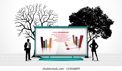 Modern construction, diagram, vector, design