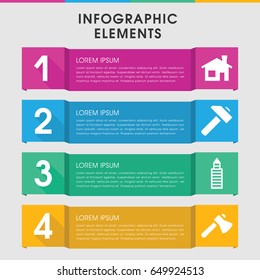 Modern construction infographic template. infographic design with construction icons includes . can be used for presentation, diagram, annual report, web design.