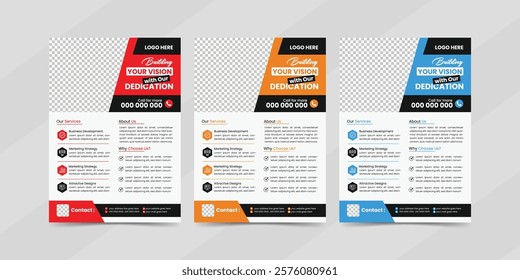Modern Construction Services Flyer Design Template.