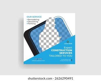 Moderne Konstruktion Social Media Post und Banner Design Template