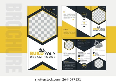  Modern Construction Tri-Fold Brochure Design 