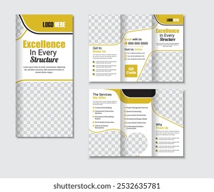 Modern Construction Trifold Broschüre Template Design