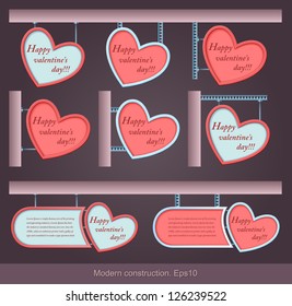 Modernes Bauwesen, Valentinstag, Vektorillustration, Design