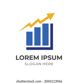 modern consulting logo design template concept vector with flat blue and yellow color style