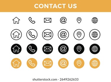 Modern Contact Icon Collection - Set 01