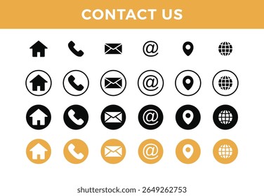 Modern Contact Icon Collection - Set 02