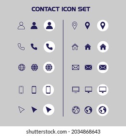 Modern Contact icon set, design element vectror