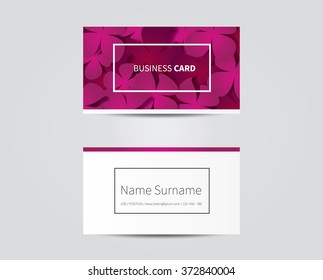 modern contact template with deep flowers background / business card design two sides