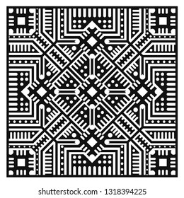 modern contemporary black geometric pattern on white