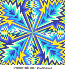 modern contemporary colorful geometric pattern on blue