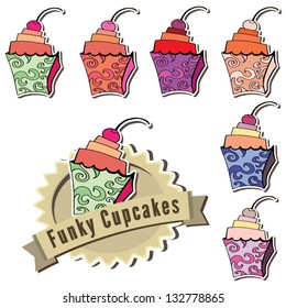 Modern Contemporary Cupcake Set